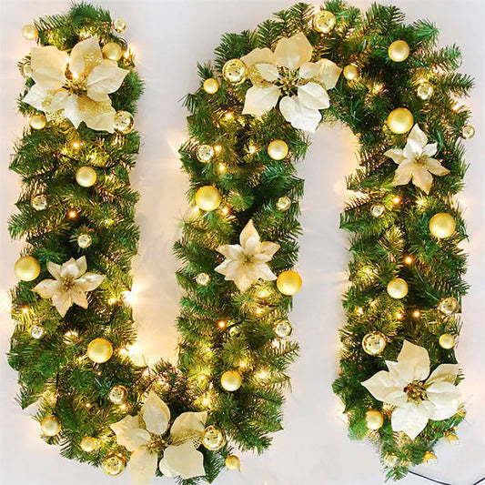 2.7 Meter Christmas Rattan Garland Decorative